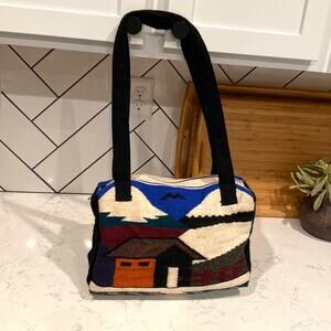 Mexican Handmade wool cotton blend shoulder bag indigenous made school travel